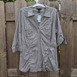 NWT Lane Bryant gray button down - 22/24